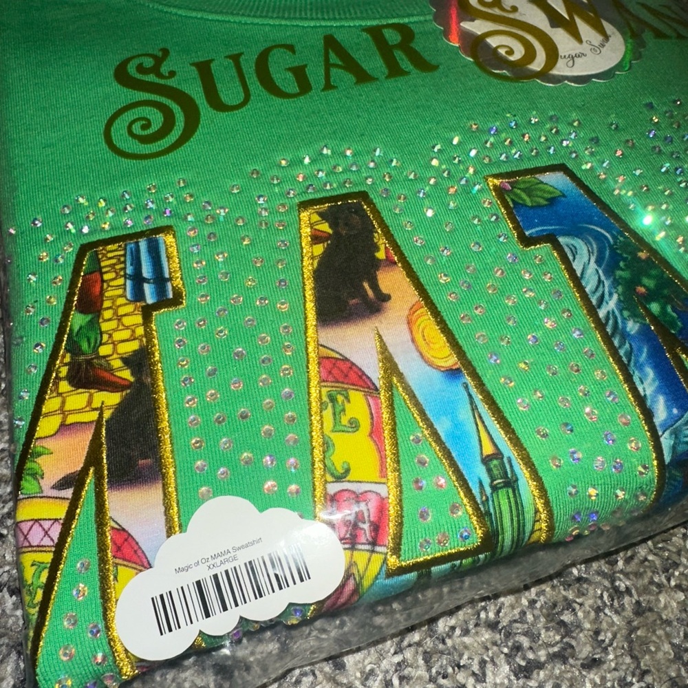 Sugar Swan Oz Mama Bling Crewneck NIB XXL - Picture 2 of 2